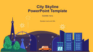 Free city ppt template is an urban design for microsoft powerpoint. City Skyline Powerpoint Template Slide Market