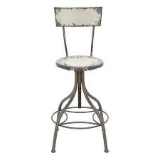 Decmode Farmhouse 41 Inch Iron Bar Chair Beige Walmart Com Adjustable Bar Stools Metal Bar Stools Industrial Bar Stools