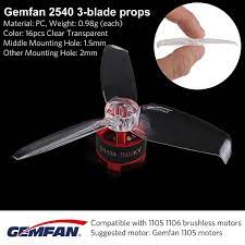 16pcs Gemfan Flash 2540 3blade Propeller 2 5inch Triblade Compatible With 1105 1106 Brushless Motor For Diy Micro Fpv Dro Drone Quadcopter Fpv Drone Quadcopter