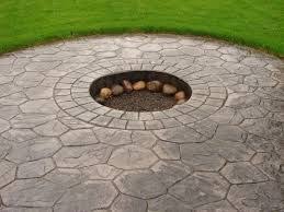 Concrete Pad In Ground Fire Pit Google Search Concrete Fire Pits Fire Pit Patio Stamped Concrete Patio