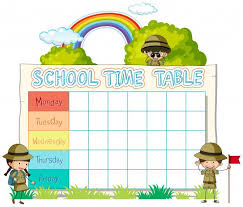 Download Timetable School Planning With Characters For Free School Plan School Vector Free