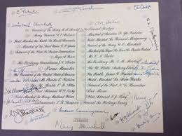 Signed Seating Plan For A Formal Dinner For The Potsdam