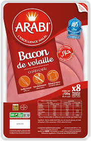 Bacon De Volaille Arabi Halal120g Volaille Glucides Charcuterie