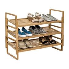 Honey Can Do 3 Tier Nesting Bamboo Shoe Rack Walmart Com Bamboo Shoe Rack Shoe Rack Small Shoe Rack