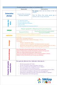 Activités de nettoyage ( na812). Synthese Du Protocole Mis En Place Le 2 Novembre Snuipp Fsu De La Savoie