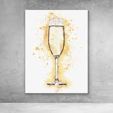 Champagne Glass Kitchen Bar Pop Art Modern Wall Art In 2021 Wine Wall Art Modern Wall Art Canvas Wine Glass Art