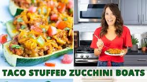 Taco stuffed zucchini boats are a low carb and healthier alternative for taco night. Taco Stuffed Zucchini Boats Easy Low Carb Dinner Recipe Youtube