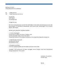 Contoh surat penawaran jasa konsultan. Contoh Surat Permintaan Service Ac Contoh Surat