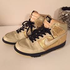 Black And Gold Nike Shoes High Tops Nike High Tops Nike High Tops High Tops Glitter Nikes