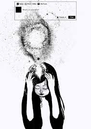 Overthinking Art Black And White Drawing Sketch Painting