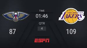 Find out which of last night's nba games are worth watching, or catch up on results and schedules without spoiling a game you're going to watch a replay of. Pelicans Lakers Nba On Espn Live Scoreboard Youtube