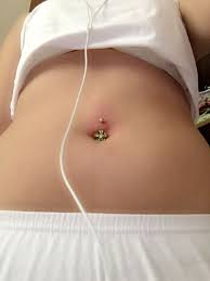 Green Flower Navel Ring A Product Of Silver Works Philippines Ear Peircings Navel Rings Belly Button Rings