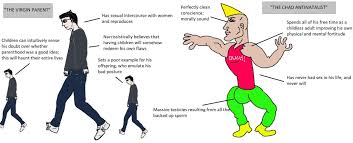 They know they are pathetic and need to be destroyed 6:20 pm incel: The Virgin Parent Vs The Chad Antinatalist Chad Memes Parenting