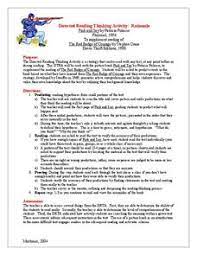 Directed Reading Thinking Activity Lesson Plans Worksheets