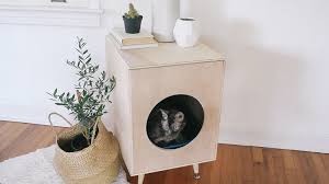 Get your glue gun good and hot and have several extra glue sticks on hand. Diy Modern Plywood Kitty Litter Box Hunker