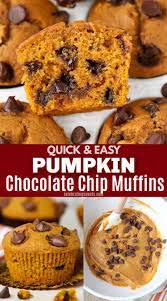 Soft And Moist Pumpkin Muffins Loaded With Chocolate Chips This Pumpkin Chocolate Chip Muffins Easy Pumpkin Chocolate Chip Muffins Pumpkin Muffin Recipe Easy