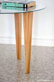 Retro Style Side Table With Legs Made Of Wood Shims Diy Table Legs Furniture Legs Diy Furniture