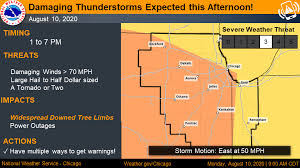 Tornado warning issued for most of chicago area; August 10 2020 Derecho Brings Widespread Severe Wind Damage Along With Several Tornadoes