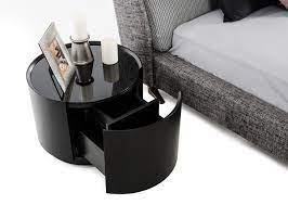 Store accessories and personal items, display a lamp or alarm clock, our nightstands do it all and do it all with style. Modrest Orca Modern 1 Drawer Round Dark Oak Glass Top Nightstand Bedroom