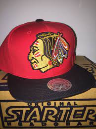 Chicago Blackhawks Xl Logo Style Mitchell And Ness Snapback Hat New Hockey Nhl Stanley Cup Throwback Snapback Hat Snapback Hats Fashion Logo Mitchell Ness