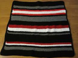 Black And White Striped Baby Blanket Black Red White Gray Striped Crochet Afghan Throw Blanket Striped Crochet Blanket White Crochet Crochet Afghan
