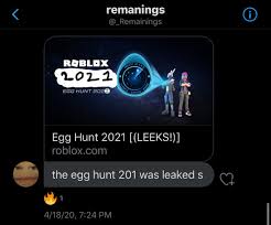 Egg hunt appears to have been replaced by the metaverse champions event. News Roblox On Twitter Breaking Roblox The Egg Hunt 2021 Was Leaked Already