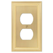 Whether you're looking to buy switch plates & outlet covers online or get inspiration for. Hampton Bay Hallcrest 1 Gang Duplex Metal Wall Plate Satin Brass 98dsbhb The Home Depot