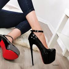 Ankle Strap Black Platform Sandals Ankle Strap Black Patent Hidden Platform Heels Platform High Heel Shoes Stiletto Heels