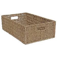 Jonc De Mer Panier De Rangement En Osier Etagere Tiroir Rectangulaire Long Naturel Small L 44 X W Panier Osier Rangement Panier Rangement Etagere Tiroir