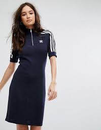 Adidas Originals Three Stripe Wool Polo Dress In Navy Blue Mod And Retro Clothing Urban Outfits Urban Style Outfits Adidas Dress