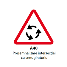 Neacordare de prioritate in sens giratoriu. Presemnalizare IntersecÅ£iei Cu Sens Giratoriu Indicator Rutier