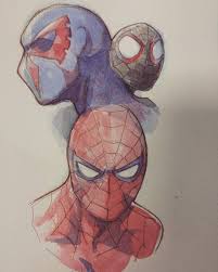 806 Likes 11 Comments Ben Harvey Benharveyart On Instagram Spiderverse Watercolor Warmupsketch Sp Marvel Paintings Spiderman Art Superhero Sketches