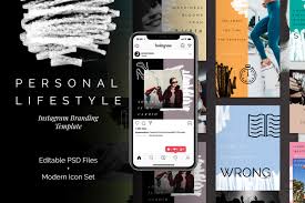 Download Personal Lifestyle Ig Template In Social Media Templates On Yellow Images Creative Store PSD Mockup Templates