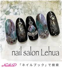 夏 秋 大理石 グリーン パープル lehua レフア 大木萌子のネイルデザイン no 4592091 ネイルブック ネイルデザイン ネイル デザイン