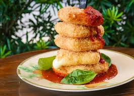 Patties (veal, water, textured soy flour, low moisture part skim mozzarella cheese pasteurized part skim milk, cheese cultures, salt, enzymes, beef, soy protein concentrate, wheat flour, contains less than 2% of the following: 15 Mozzarella Sticks All Cheese Lovers Need To Try Booky