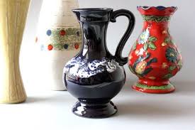 60s 70s Vase Ceramic Plain Bulbous Handle West Von Wohnraumformer West German Pottery Vintage Jars Vintage Ceramic