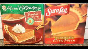 A classic fall favorite that starts with a tender golden flaky crust, filled with tender sweet potatoes, cinnamon, nutmeg and ginger that's full of flavor. Marie Callender S Pumpkin Pie Vs Sara Lee Pumpkin Pie Review Youtube