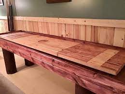The entire build process of a shuffle board table with a live edge slab as the playing surface. 15 Diy Shuffleboard Table Projects Do It Yourself Easily