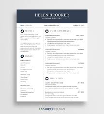Free Cv Template For Word Free Download Career Reload