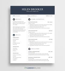 Resume word template / cv template with super clean and modern look. Free Cv Template For Word Free Download Career Reload