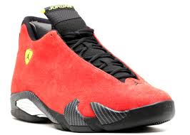 Like previous pairs, seams and ribbing are removed in favor of flat aesthetic. Air Jordan 14 Retro Ferrari Air Jordan 654459 670 Challenge Red Black Vibrant Yellow Anthracite Flight Club