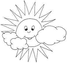 Coloriage et illustration d'une licorne et des nuages. Coloriage Soleil Et Nuages Dessin Gratuit A Imprimer
