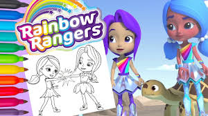 Coloring pages for kids rainbow coloring pages. Rainbow Rangers High Five Bonnie Blueberry And Indigo Allfruit Coloring Pages And Nursery Rhymes Youtube