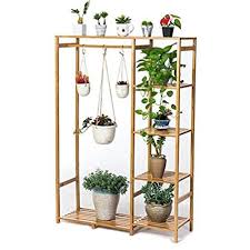 Zengai Bambou Porte Fleurs Multi Usage Suspendre Plantes En Pot Vitrine Manteau Finition Plantes De Decor De Maison Decoration Plante Pots De Fleurs Suspendus