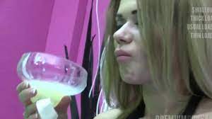 Eva drinks some cum