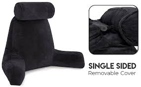 The pillow is super easy to add or remove the filling. Amazon Com Husband Pillow Xxl Cover Micro Plush Easy Care Fabric Designed With Vibrant Long Lasting Color Lush With Back Side Pockets Wide Large Zipper Bed Rest Reading Pillowcase Black Home