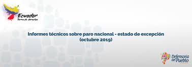 Informes Tecnicos Sobre Paro Nacional Estado De Excepcion Octubre 2019 Defensoria Del Pueblo