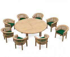 Make the most of your garden all year round with dunelm's large range of garden furniture sets. Large Patio Dining Set Titan Round 2 2m Table With 8 Deluxe Banana Chairs