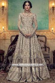 Order pakistani womens bridal dresses 2016 online in karachi, lahore, islamabad & all across pakistan. Maria B Bridal Lehenga 2018 In Champagne Buy In Uk Usa Canada Asian Bridal Dresses Bridal Dress Design Pakistani Bridal Wear
