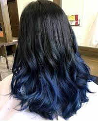 Black And Light Blue Hair Color Pin By Ashlyn T On H A I R Hair Color For Black Hair Hair Styles Denim Hair